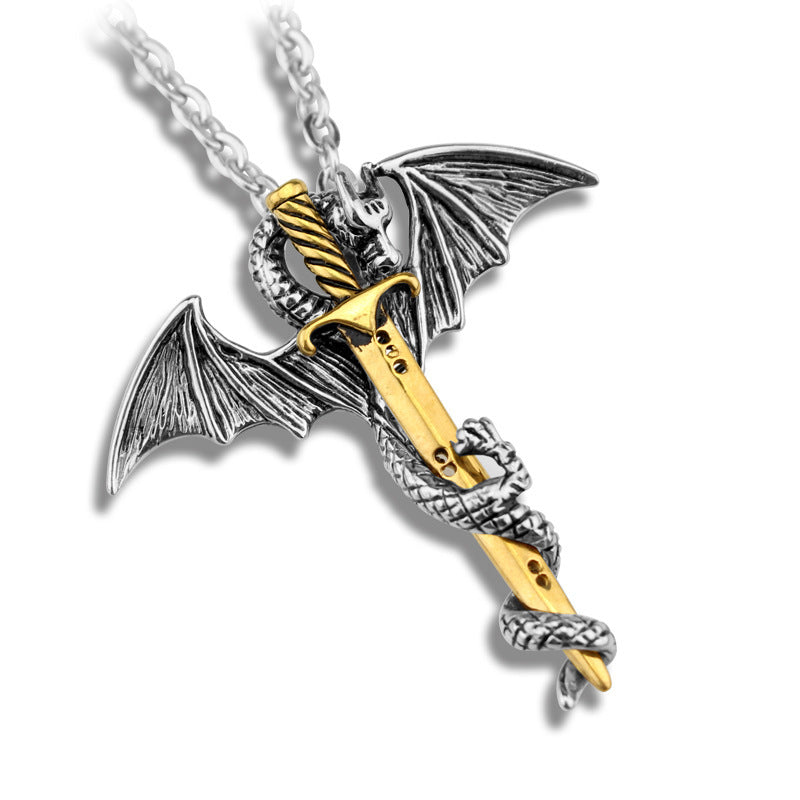 Double Axe Pendant Men's Necklace