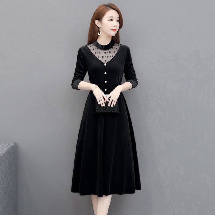 Pleuche Dress Temperament Women's Clothing