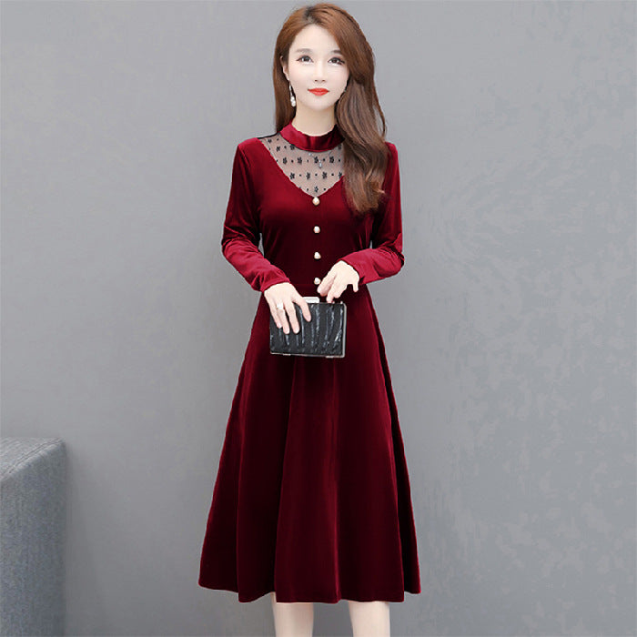 Pleuche Dress Temperament Women's Clothing