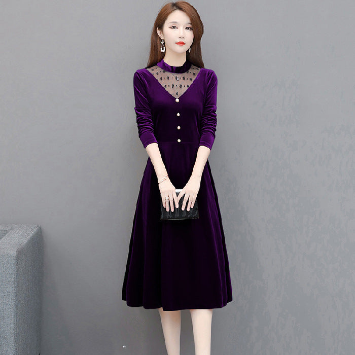 Pleuche Dress Temperament Women's Clothing